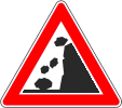 Verkehrszeichen Geröll