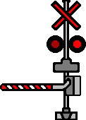 GIF-Animation Bahnübergang im Pixel-Style