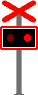 GIF-Animation Bahnübergang im Pixel-Style