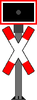 GIF-Animation Bahnübergang im Pixel-Style