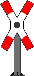 GIF-Animation Bahnübergang im Pixel-Style