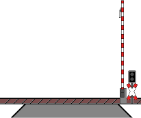 GIF-Animation Bahnübergang im Pixel-Style