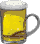 Animation voller Bierkrug mit goldgelbem perlenden Bier