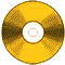 Animation vertikal rotierende goldorange CD