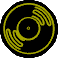 Animation blinkende gelbe CD im Neonstyle