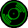 Animation blinkende grüne CD im Neonstyle