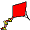 GIF-Animation Drachen (Kite) im Pixel-Style