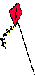 GIF-Animation Drachen (Kite) im Pixel-Style