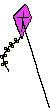 GIF-Animation Drachen (Kite) im Pixel-Style