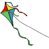 GIF-Animation Drachen (Kite) im Pixel-Style