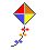 GIF-Animation Drachen (Kite) im Pixel-Style