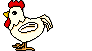 Animation Huhn legt Ei und tritt es weg