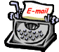Animation Schlitten Schreibmaschine mit eingespanntem Papier und Text E-mail geht nach links