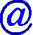 Animation blaues @-Zeichen dreht sich