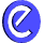 Animation drehendes e in blau