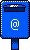 Animation blauer Briefkasten mit @-Zeichen schluckt Brief