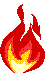 GIF-Animation Feuer im Pixel-Style