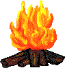 GIF-Animation Feuer im Pixel-Style