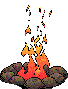 GIF-Animation Feuer im Pixel-Style