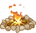 GIF-Animation Feuer im Pixel-Style