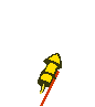 GIF-Animation gelbes Feuerwerk im Pixel-Style