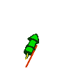 GIF-Animation grünes Feuerwerk im Pixel-Style