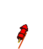 GIF-Animation rotes Feuerwerk im Pixel-Style