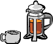 GIF-Animation Kaffee im Pixel-Style
