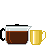 GIF-Animation Kaffee im Pixel-Style