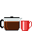 GIF-Animation Kaffee im Pixel-Style