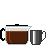 GIF-Animation Kaffee im Pixel-Style