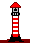 GIF-Animation Leuchtturm im Pixel-Style