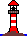 GIF-Animation Leuchtturm im Pixel-Style
