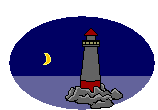 GIF-Animation Leuchtturm im Pixel-Style