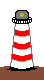 GIF-Animation Leuchtturm im Pixel-Style