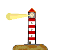 GIF-Animation Leuchtturm im Pixel-Style