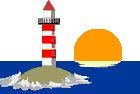 GIF-Animation Leuchtturm im Pixel-Style