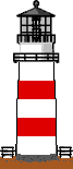 GIF-Animation Leuchtturm im Pixel-Style