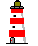 GIF-Animation Leuchtturm im Pixel-Style