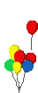 Animation mehrere zusammengebundene bunte Luftballons aus denen Luftballons aufsteigen