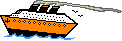 GIF-Animation Schiff im Pixel-Style