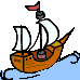 GIF-Animation Schiff im Pixel-Style