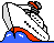 GIF-Animation Schiff im Pixel-Style