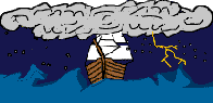 GIF-Animation Schiff im Pixel-Style