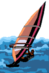 GIF-Animation Windsurfen im Pixel-Style