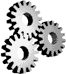 GIF-Animation Zahnrad im Pixel-Style