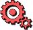GIF-Animation Zahnrad im Pixel-Style