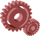 GIF-Animation Zahnrad im Pixel-Style