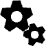 GIF-Animation Zahnrad im Pixel-Style