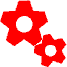 GIF-Animation Zahnrad im Pixel-Style